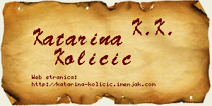 Katarina Količić vizit kartica